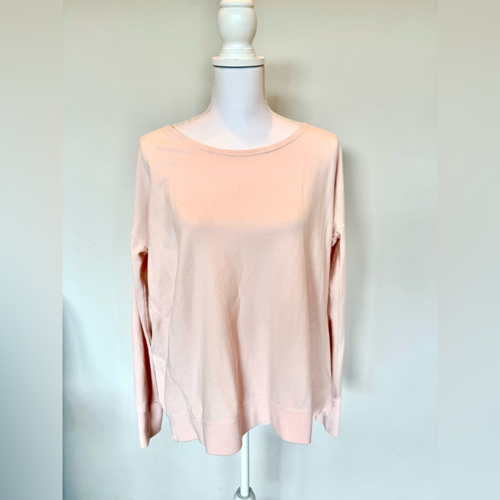 Sweaty Betty Athletic Crewneck Pullover | Light Pink | EUC | M | Organjc Cotton